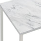 24 Inch End Table Faux Marble Rectangular Top Cantilever Steel Base By Casagear Home BM302527