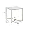 24 Inch End Table Faux Marble Rectangular Top Cantilever Steel Base By Casagear Home BM302527