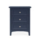 Fritz 30 Inch Nightstand 3 Drawers Nickel Round Handles Solid Wood Blue By Casagear Home BM305982