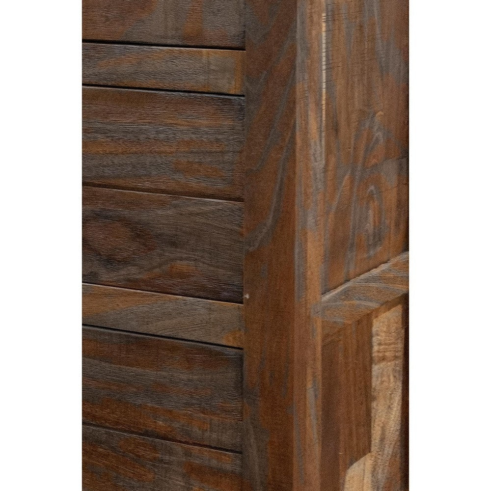 Elley 52 Inch Nightstand with 2 Drawers Parota Wood Rustic Brown and Gray By Casagear Home BM306162