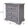 Siya 32 Inch Nightstand 3 Drawers Distressed Gray Pine Wood Molded Design By Casagear Home BM306499