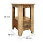 Fena 26 Inch Narrow End Table Open Shelf Multicolor Distress Pine Wood By Casagear Home BM306542