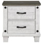 Lili 28 Inch Nightstand 2 Drawers USB and Type C Ports White Pine Wood By Casagear Home BM306666