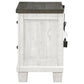 Lili 28 Inch Nightstand 2 Drawers USB and Type C Ports White Pine Wood By Casagear Home BM306666