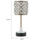 Dany 24 Inch Table Lamp with Crystal Drum Shade, Black Metal, Antique Brass By Casagear Home