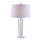 27 Inch Table Lamp with Glass Stand, Empire Shade, Metal, Clear Finish By Casagear Home