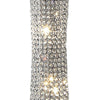 Wren 57 Inch Floor Lamp, Crystal Base with Subtle Curve, Metal, Silver By Casagear Home
