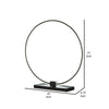 Sine 21 Inch Table Lamp, Modern Circle Ring LED, Sleek Black Metal Base By Casagear Home