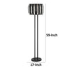 Pin 59 Inch Floor Lamp, Drum Shade, Metal Base, Accent Round Base, Black By Casagear Home