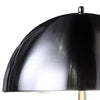 Aria 21 Inch Table Lamp, Round, Dome Shade, Dark Silver, White Faux Leather By Casagear Home