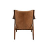 30 Inch Club Chair, Channel Stitching, Genuine Leather Upholstery, Brown By Casagear Home