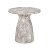 18 Inch Concrete Outdoor Accent Table, Round Tabletop, Light Gray Finish By Casagear Home