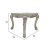 Ally 28 Inch Side End Table, Aspen Wood, Classic Scrollwork, Polyresin By Casagear Home