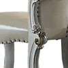 Jess 25 Inch Vanity Chair, Vegan Faux Leather, Rolled Back, Queen Anne Legs By Casagear Home