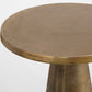 20 Inch Accent Table, Classic Round Pedestal Base, Antique Brass Finish By Casagear Home
