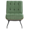 Nain 35 Inch Accent Chair, Oversized Cushion Tufted Back, Green Upholstery By Casagear Home