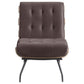 Nain 35 Inch Accent Chair, Oversized Cushion Tufted Back, Dark Brown By Casagear Home