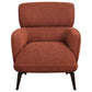 Dup 34 Inch Accent Chair, Cushioned Seat, Rounded Track Arms, Muted Orange By Casagear Home