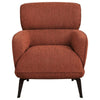 Dup 34 Inch Accent Chair, Cushioned Seat, Rounded Track Arms, Muted Orange By Casagear Home