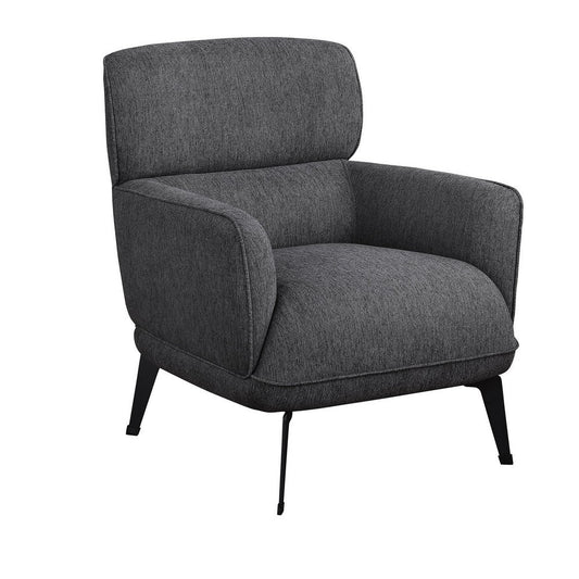 Dup 34 Inch Accent Chair, Cushioned Seat, Rounded Track Arms, Muted Gray By Casagear Home