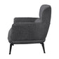 Dup 34 Inch Accent Chair, Cushioned Seat, Rounded Track Arms, Muted Gray By Casagear Home