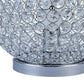 Hazel 13 Inch Table Lamp, Crystal, LED Globe Shade, Metal, Clear Finish By Casagear Home