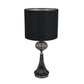 Ore 25 Inch Table Lamp, Black Drum Shade, Trumpet Glass Base, Ball Accent By Casagear Home