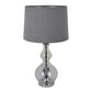 Muna 26 Inch Table Lamp, Cone Style Shade, Turned Glass Body, Transparent By Casagear Home