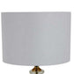 22 Inch Table Lamp, Modern Clear Glass Turned Body, Classic Gold Accents By Casagear Home