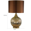 Gia 32 Inch Table Lamp, Drum Shade, Drop Style Glass Body, Brown Finish By Casagear Home