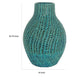 20 Inch Vase, Modern Ceramic Interlaced Woven Design, Curved, Teal Blue By Casagear Home