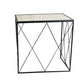 Plant Stands Set of 3, Geometric Open Metal Frame, Glass Top, Black Finish By Casagear Home