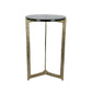 Lune 24 Inch Plant Stand Table, 3 Legged Metal Base, Glass, Gold, Black By Casagear Home