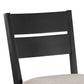 Avenue 34 Inch Side Chair Set of 2, Fabric Upholstery, Wood, Black, Beige  By Casagear Home