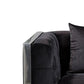 Vade 39 Inch Accent Chair, Stainless Steel Frame, Tufted Black Flannelette By Casagear Home