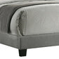 Kail California King Bed, Wingback, Channel Tuft, Light Gray Upholstery By Casagear Home