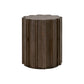 Nyl 21 Inch Accent Table, Round Shape, Fluted Details, Plinth Base, Brown
 By Casagear Home