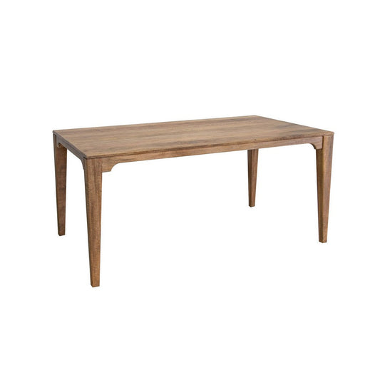 Asic 60 Inch Dining Table, Mango Wood, Grain Details, Natural Brown By Casagear Home