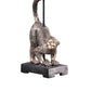 Ree 24 Inch Accent Table Lamp, Monkey Resin Sculpture, Drum Shade, Bronze By Casagear Home