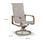 Beln 28 Inch Swivel Armchair Set of 2, Outdoor, Sling Fabric, Beige By Casagear Home