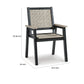 Mide 27 Inch Outdoor Dining Armchair Set of 2, Modern Beige and Black By Casagear Home
