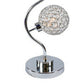 Denise 32 Inch Table Lamp, Metal Frame, Round Base Glass, Crystals, Silver By Casagear Home