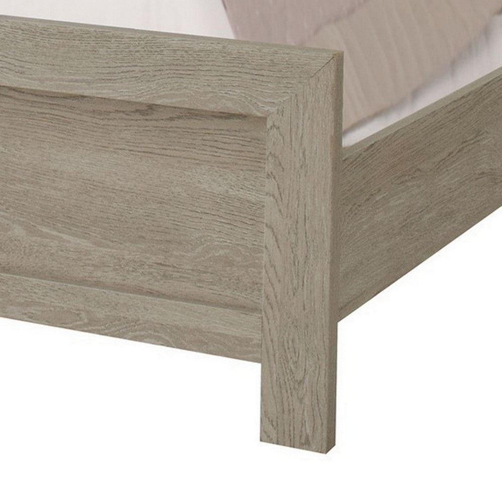 Ancy King Size Bed, Tufted and Upholstered Headboard, Light Gray Finish By Casagear Home