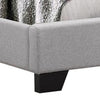 Lawrence King Size Bed, Wood Frame, Light Gray Button Tufted Upholstery By Casagear Home