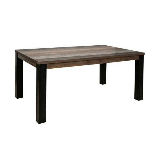 Pola 65 Inch Dining Table, Rectangular Top, Transitional Gray Brown Wood By Casagear Home