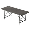 79 Inch Dining Table, Black Rectangular Top, Sleek X Shaped Iron Legs By Casagear Home