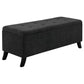 Uriel 3 Piece Storage Bench and 2 Nesting Ottomans, Tufted Dark Gray Fabric By Casagear Home