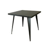 Oran 32 Inch Dining Table, Square Metal Top, Tapered Legs, Gray Finish By Casagear Home
