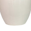 19 Inch Decorative Jar with Lid, Contemporary Style Rounded White Ceramic By Casagear Home