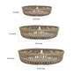 Set of 3 Decorative Baskets, Varying Sizes, Brown Natural Bamboo Fiber By Casagear Home